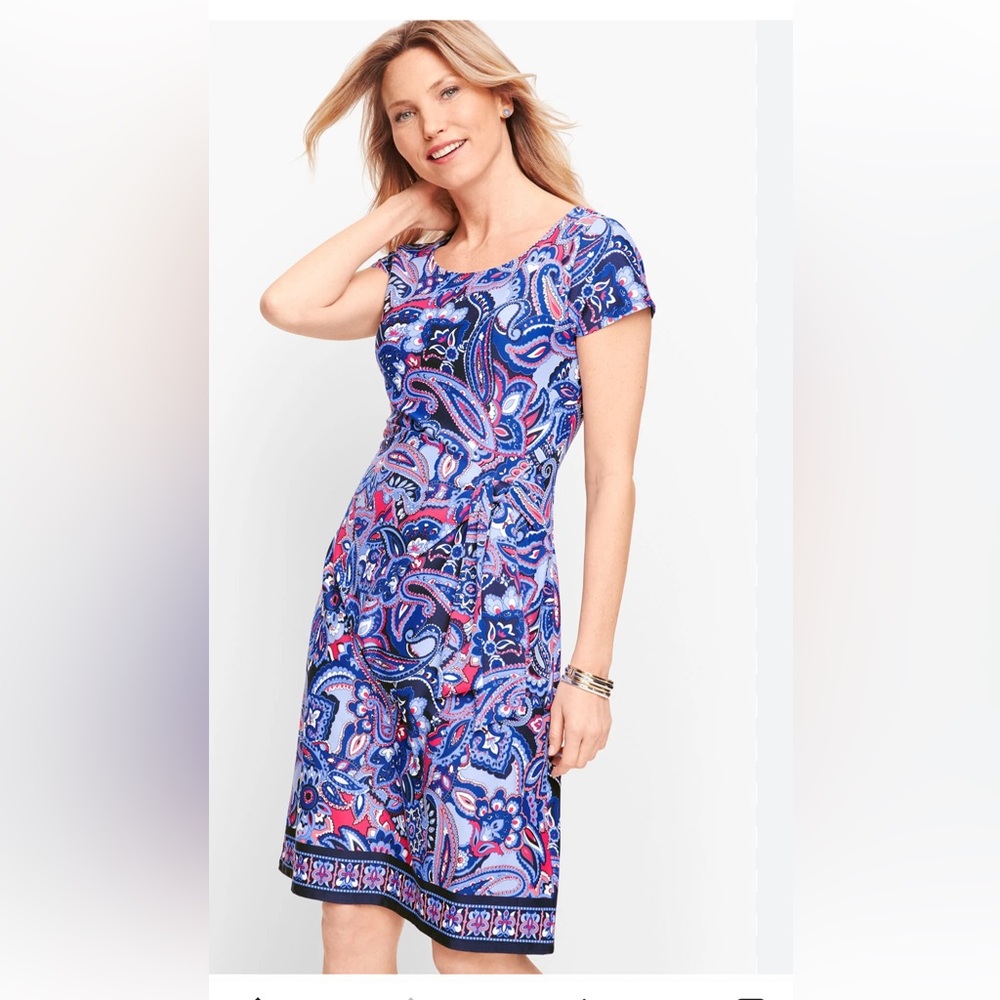 Talbots Blue and Pink Paisley Dress